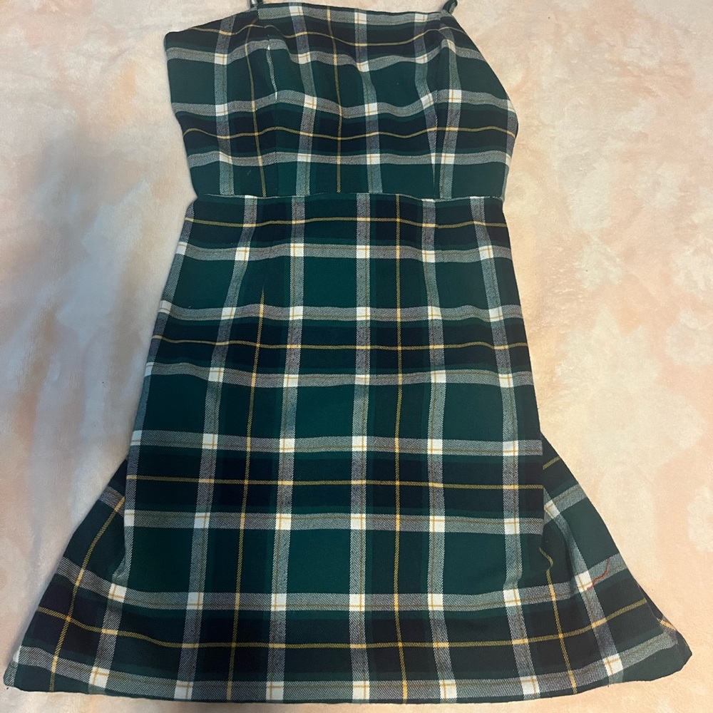 Aeropostal green plaid tight dress. Size small